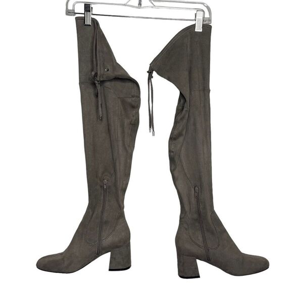 Liz Claiborne Yarmont Block Heel Over the Knee Boots Tan Taupe Size 6M - Picture 1 of 16